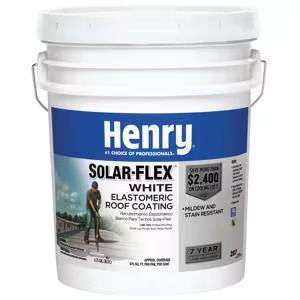 White acrylic elastomeric commercial roof coating