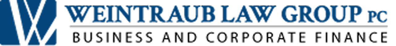Weintraub Law Group Co. logo with blue “W” icon and firm name in blue and gold text