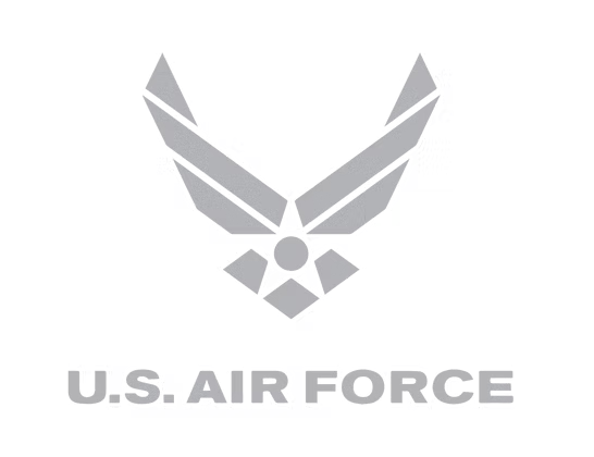 U.S. Air Force emblem: stylized wings above a star, with