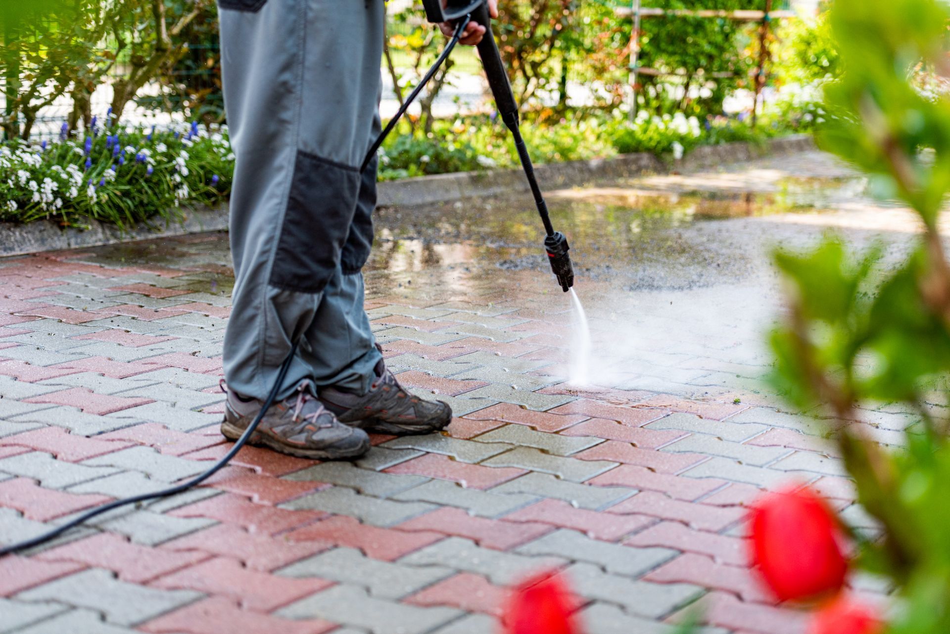 A Man at Home Cleaning the Yard with High-Pressure Washer | Darch, Wa | Twin Cleaning Group