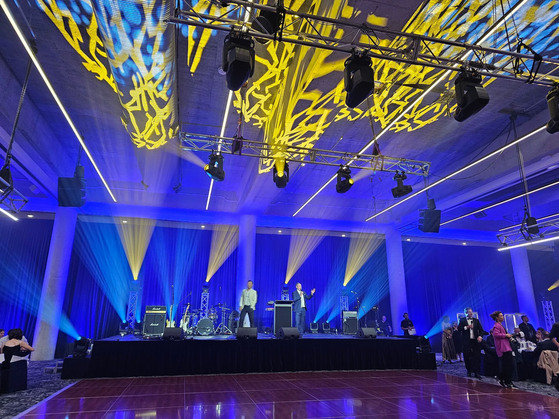 Moving lights, static lights, LED lighting, hazers, atmospheric effects, control systems