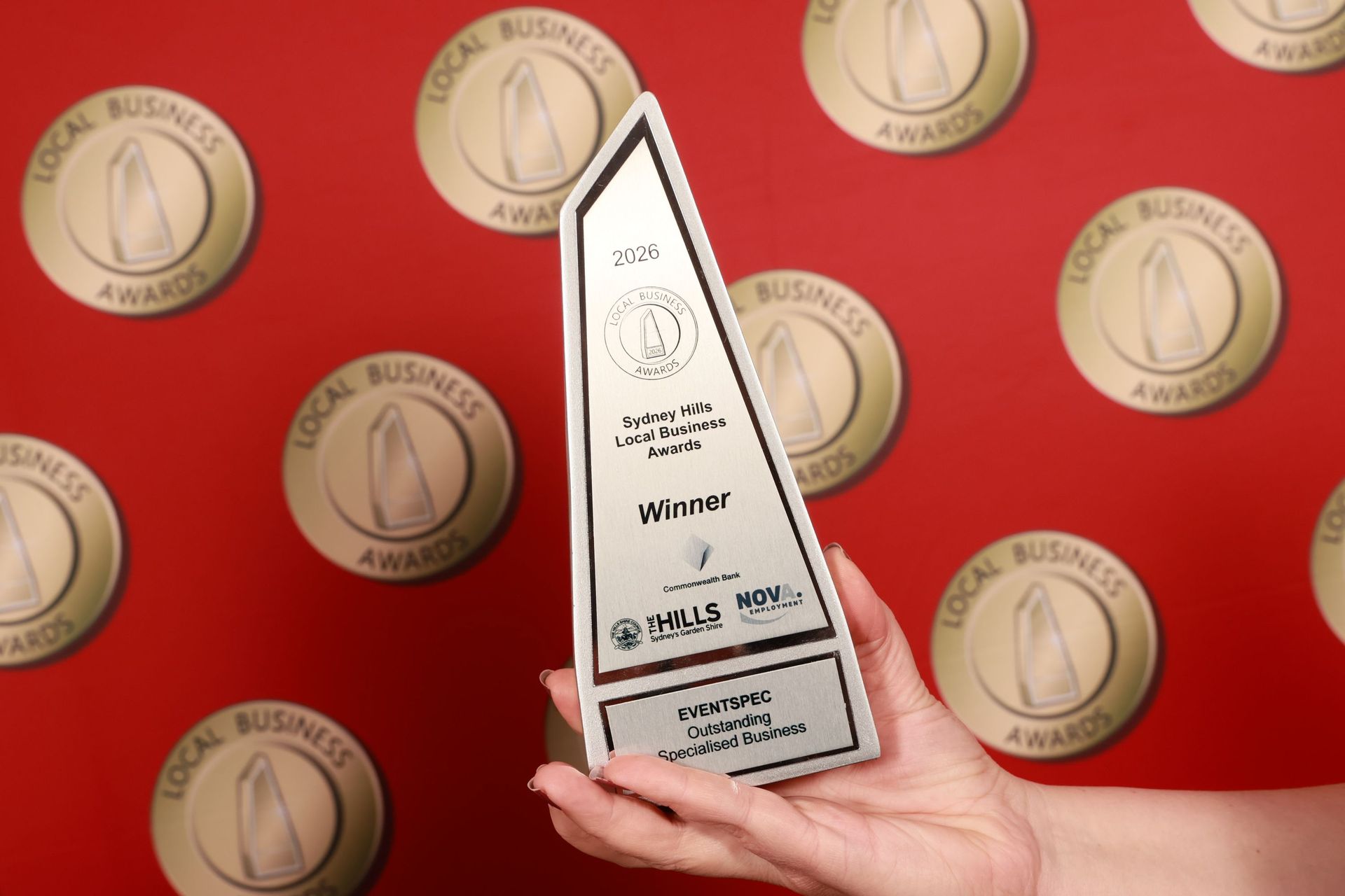 Eventspec winner Outstanding Specialised Business Sydney Hills Local Business Awards 2026