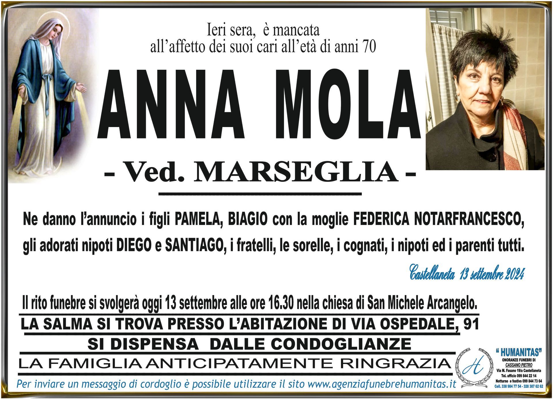 necrologio Anna Mola