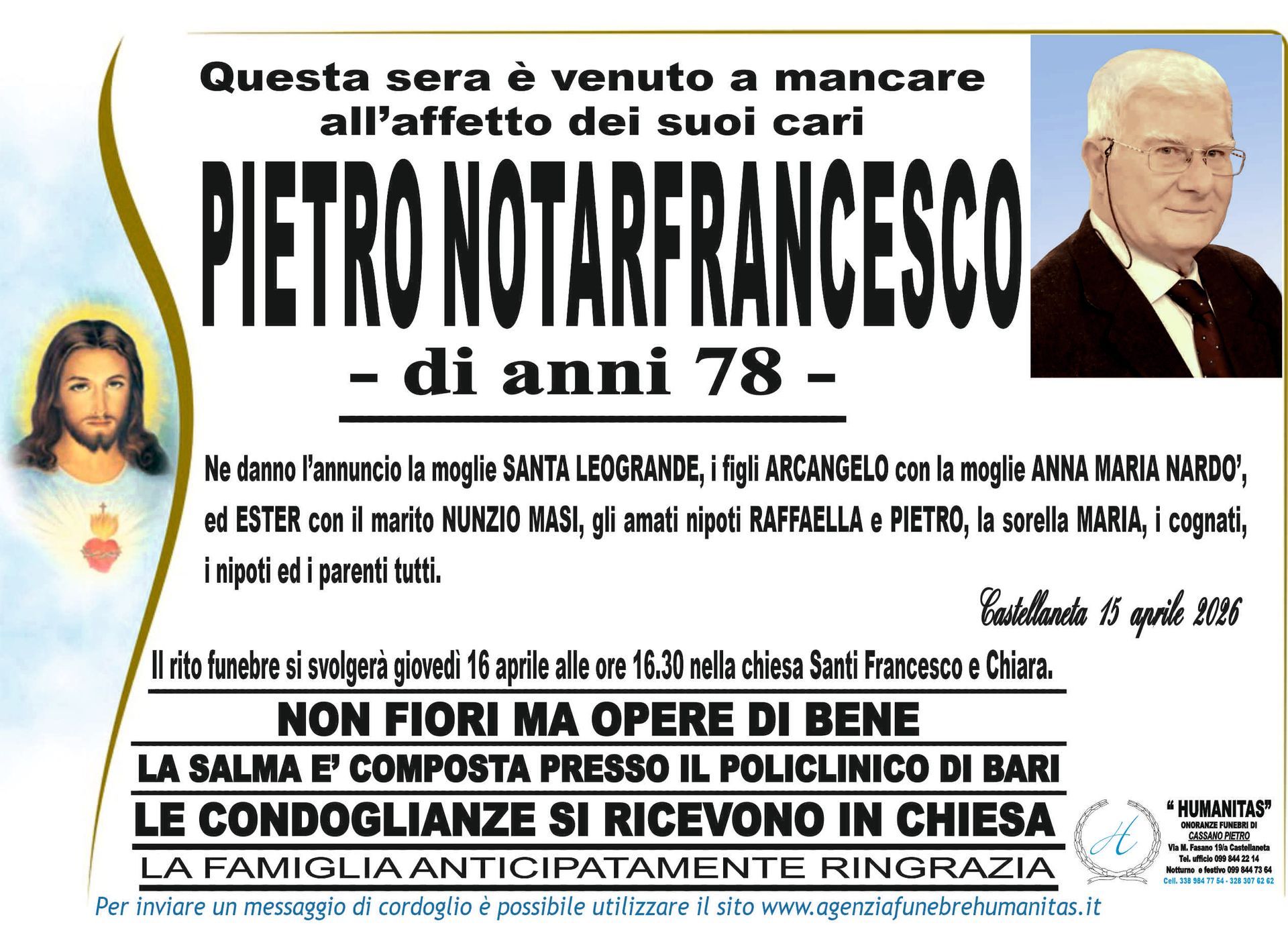 necrologio Pietro Notarfrancesco