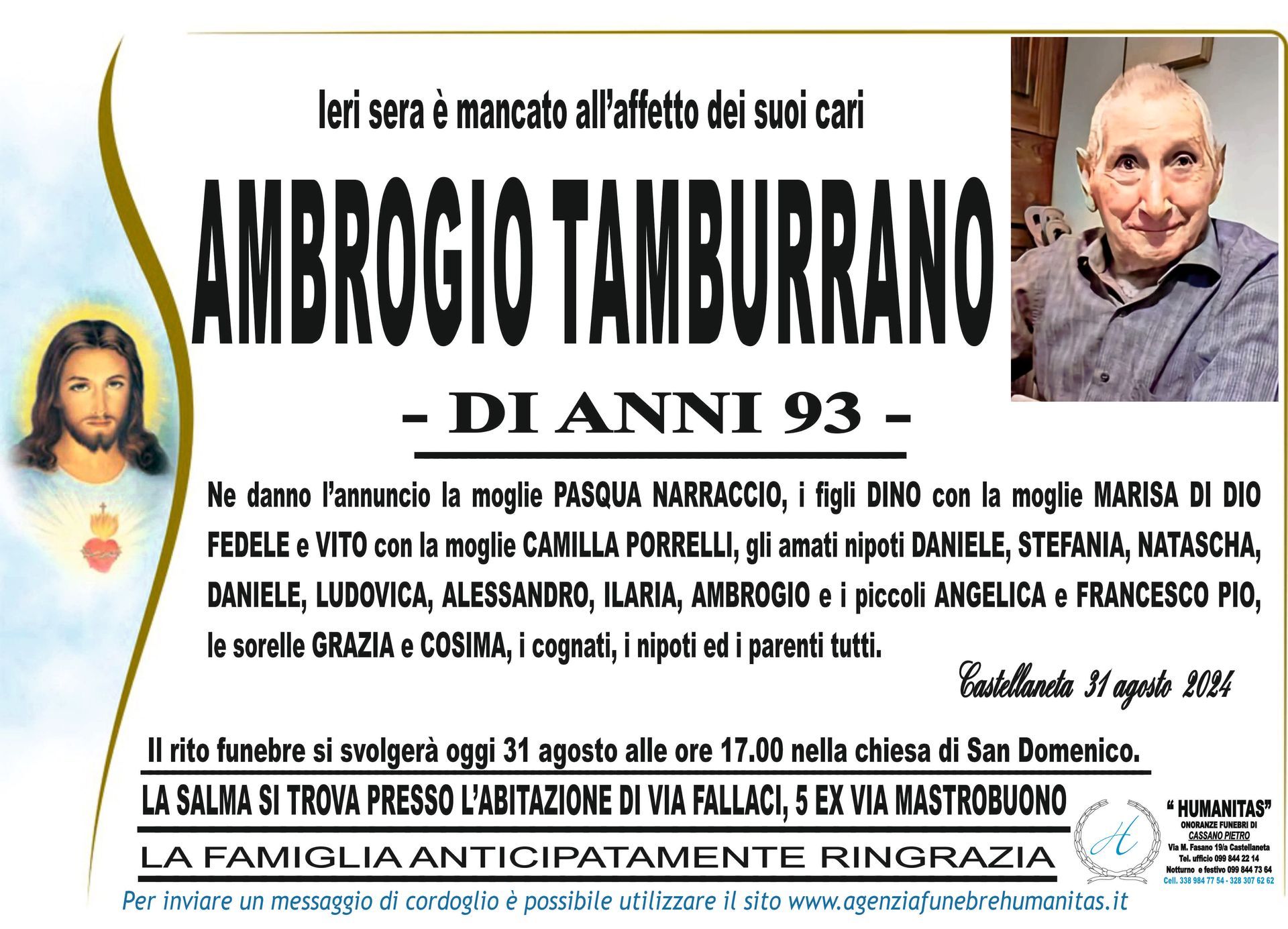 necrologio Ambrogio Tamburrano
