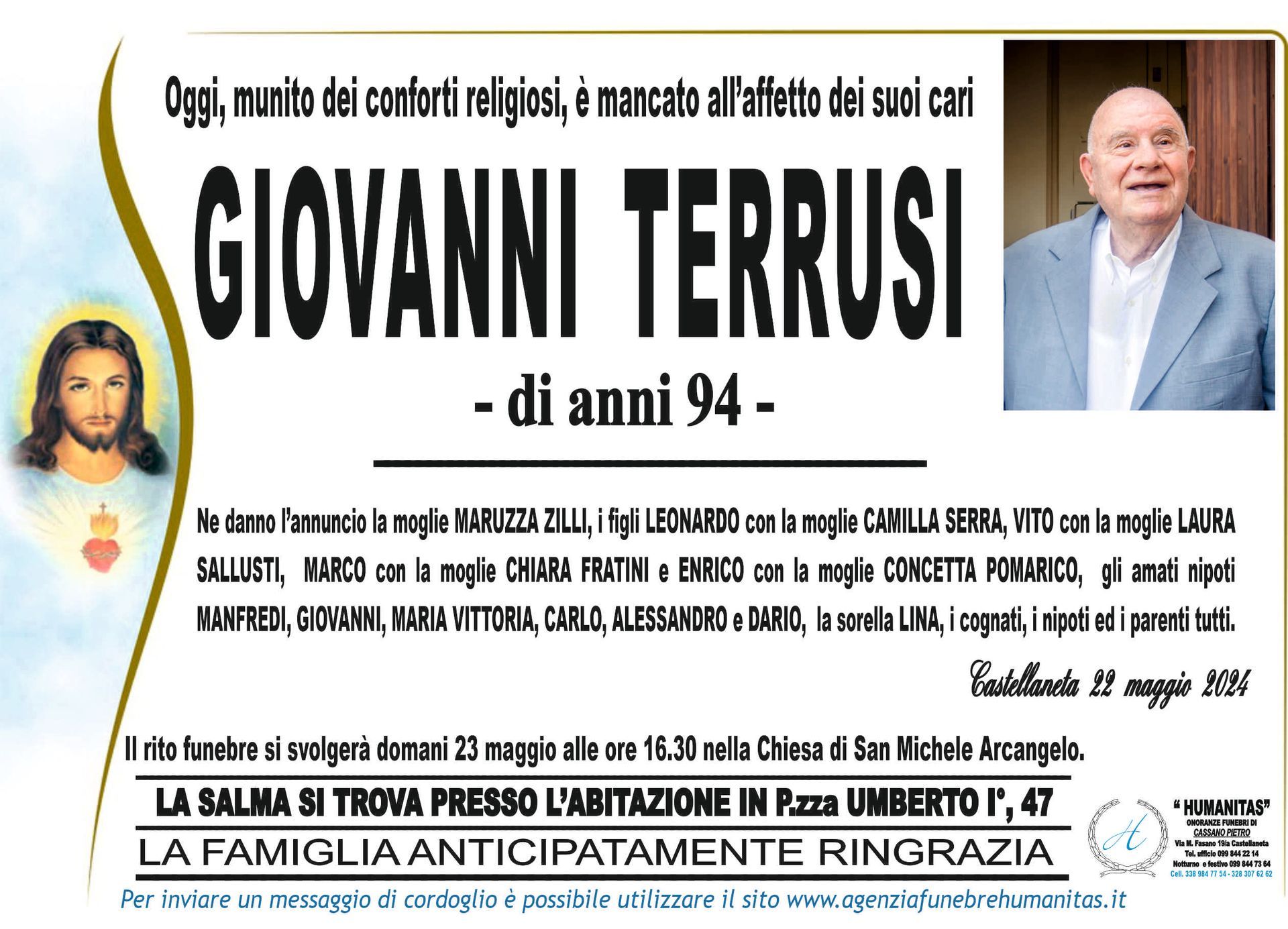 necrologio Giovanni Terrusi