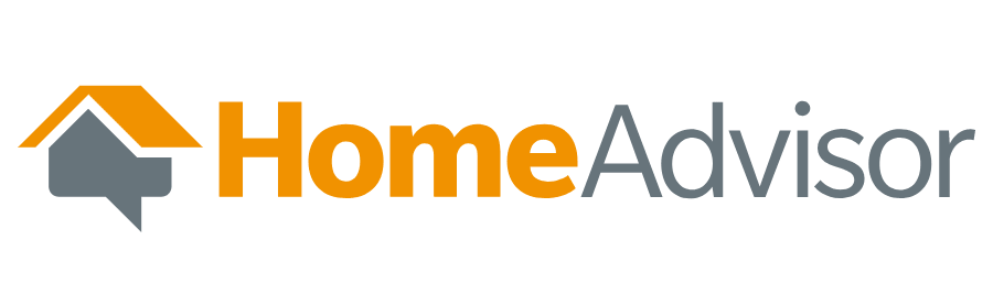 HomeAdvisor logo with house icon and orange text.