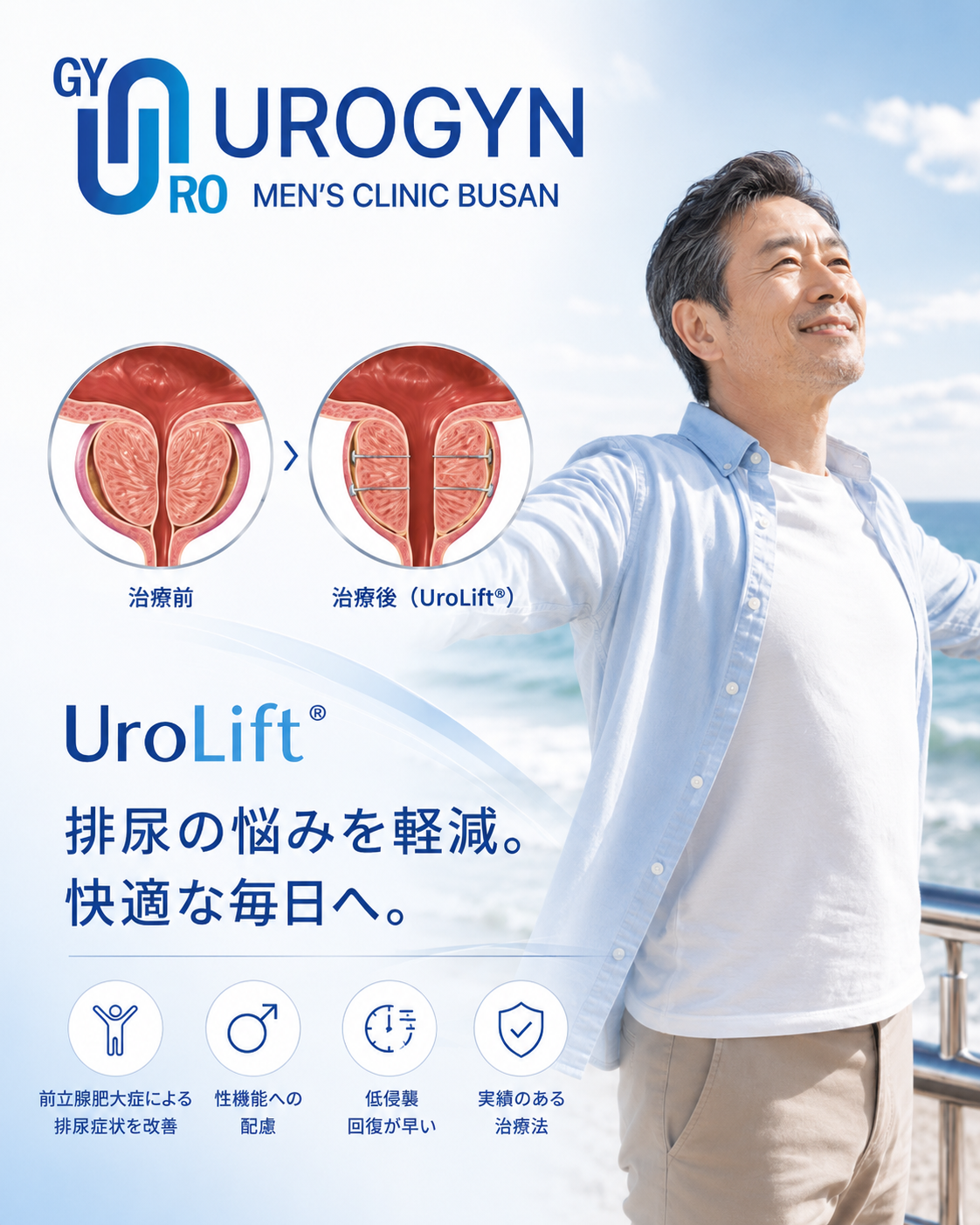 ユロジン男性クリニック 釜山西面のUroLift BPH治療