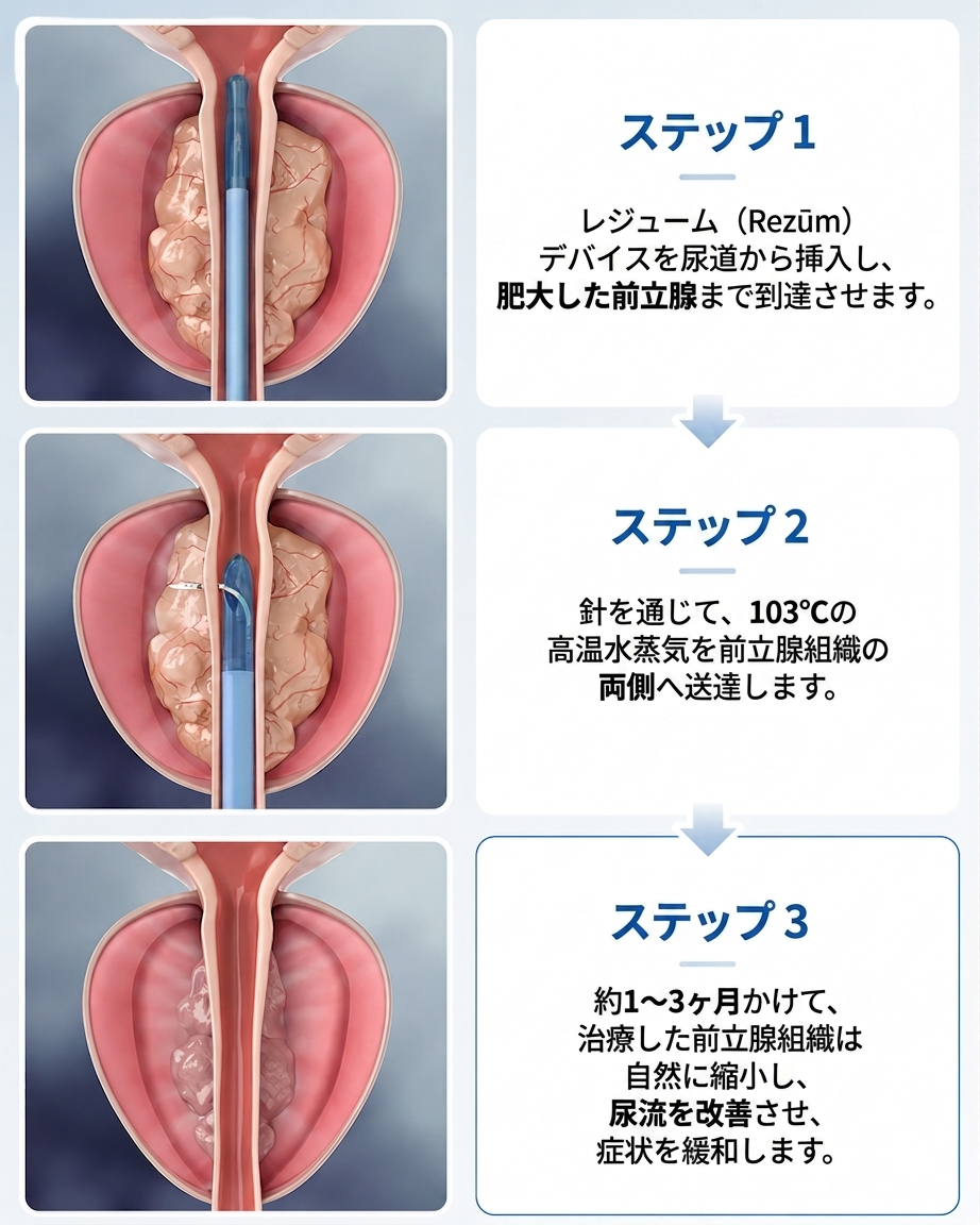 Rezumのビフォーアフター — 前立腺ボリューム減少・尿道の再開通（ユロジン釜山）