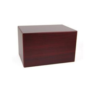 Dark wooden storage box with a glossy finish