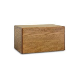 Wooden rectangular block with a smooth, light-brown finish on a white background
