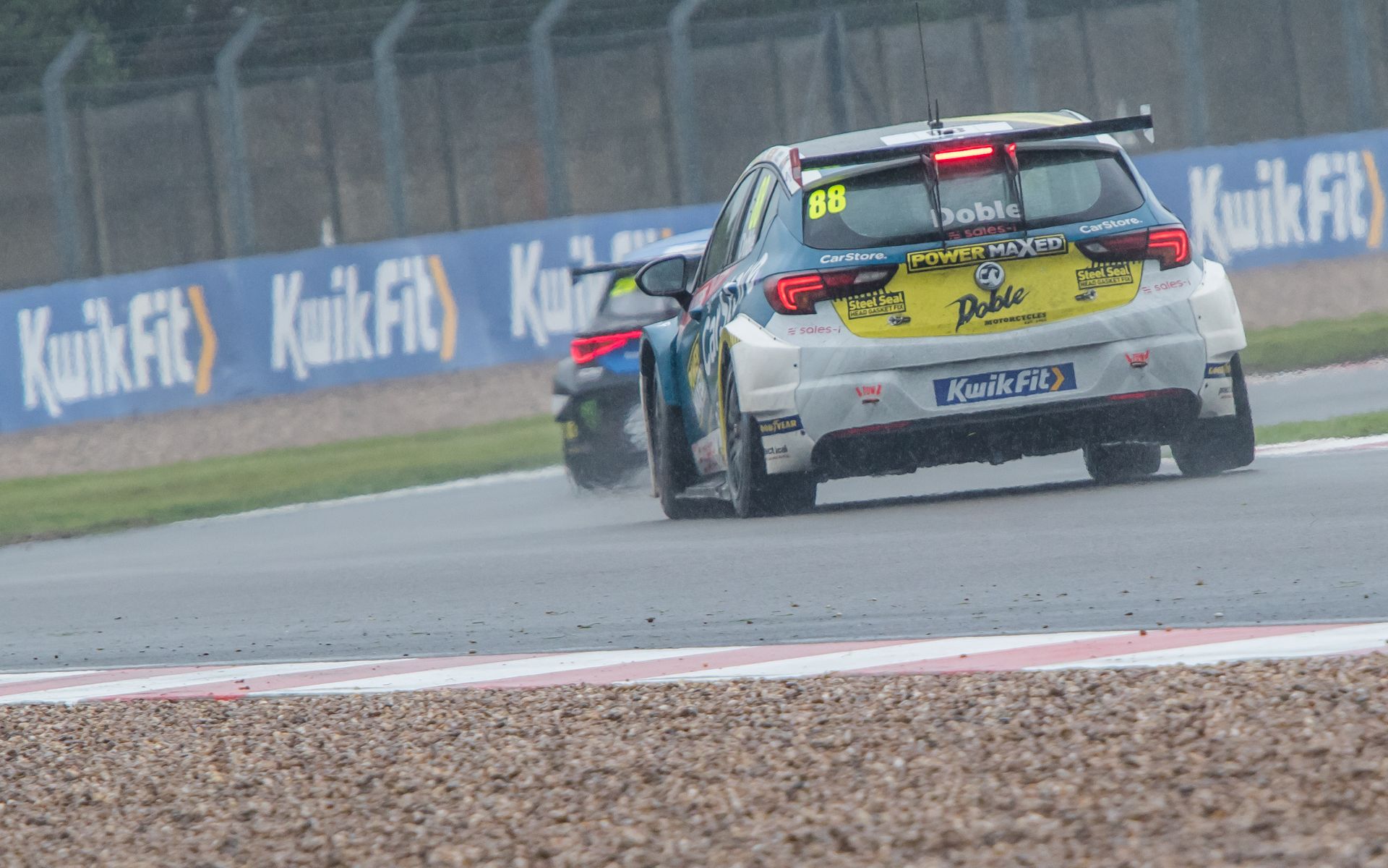 A race car with the number 88 on the back of it
