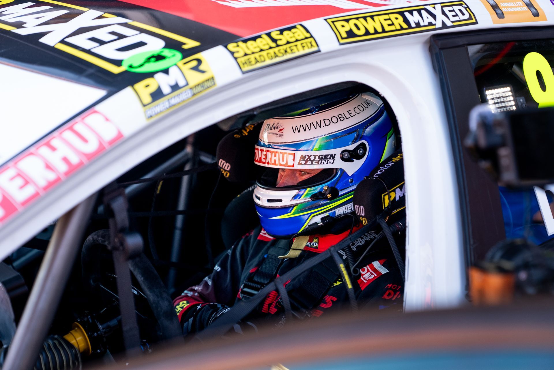 Mikey Doble preparing for Round 4 of BTCC 2025 at Brands Hatch Indy