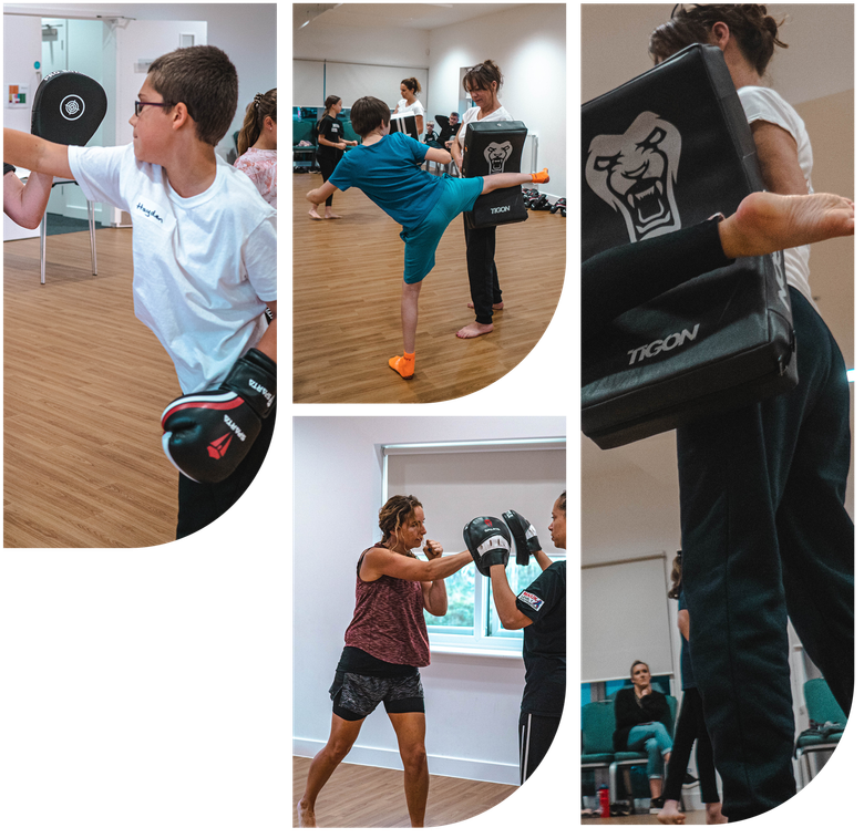 Students practicing martial arts