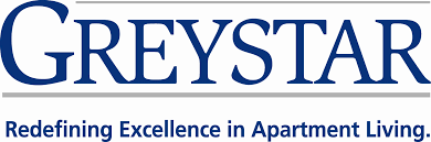A logo for greystar redefining excellence in apartment living