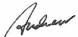 A close up of a person 's signature on a white background.
