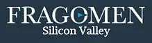 A logo for fragomen silicon valley on a blue background