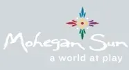 The logo for mohegan sun is a world at play.
