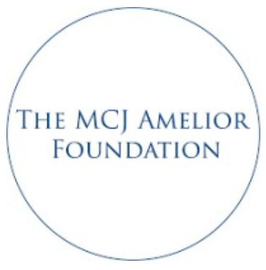 A logo for the mcj amelior foundation in a blue circle
