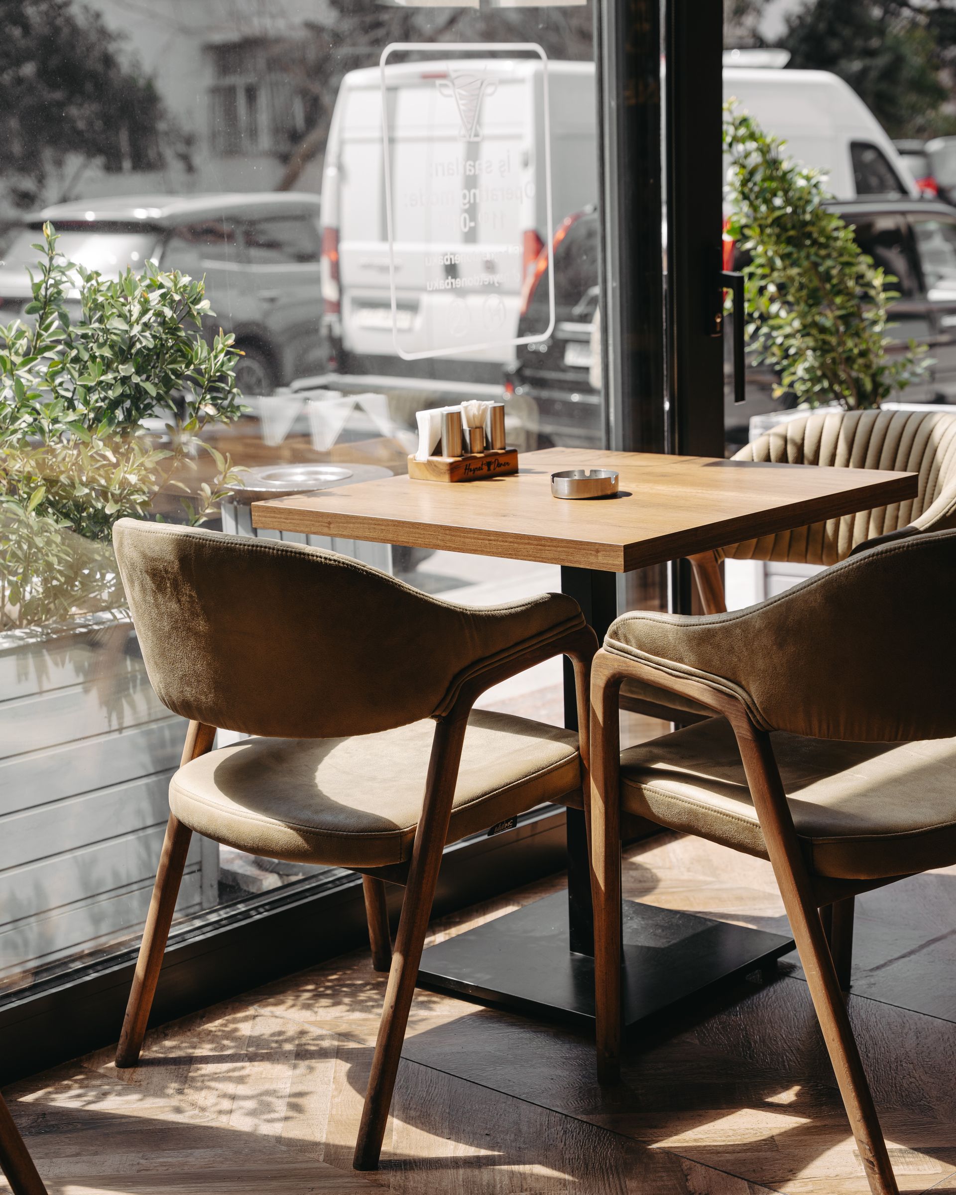 Dining table inside Hayret Döner restaurant