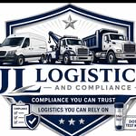 JL Logistic logo with white delivery trucks, navy shield, and text “Compliance You Can Trust”