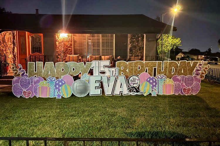 Happy Birthday Themed Package Yard Card Displays