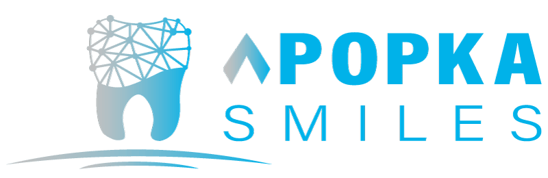 Apopka Smiles A logo for a dental office with a tooth and the word smiles.