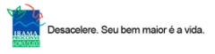 Logo azul e verde com o texto “Desacelere. Seu bem maior é a vida.”