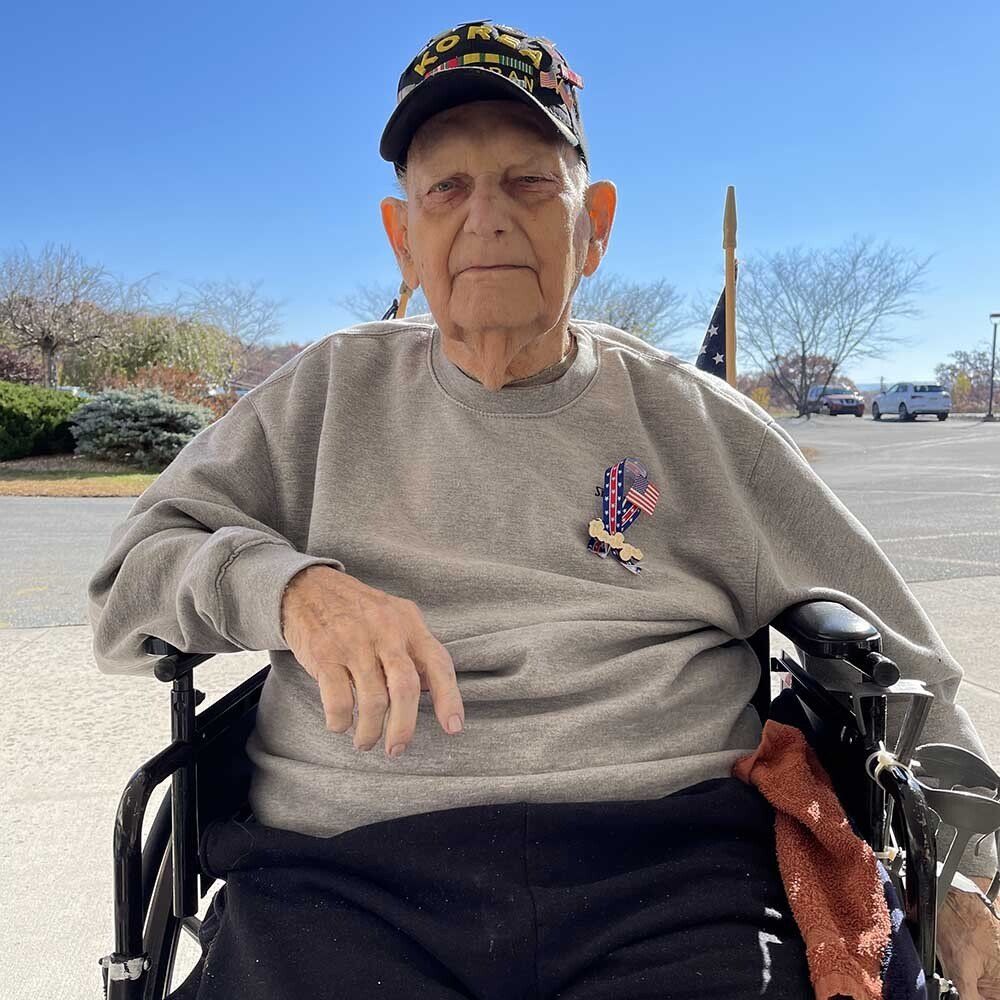 A Veteran On A Wheelchair — Hazleton, PA — Laurels Senior Living Community A Veteran On A Wheelchair — Hazleton, PA — Laurels Senior Living Community