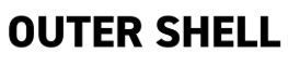 The word outer shell is written in black on a white background
