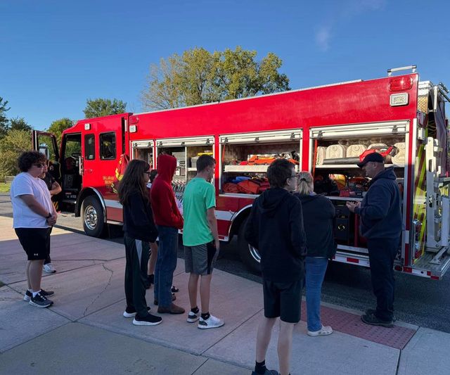 Tri-Township fire truck at community event