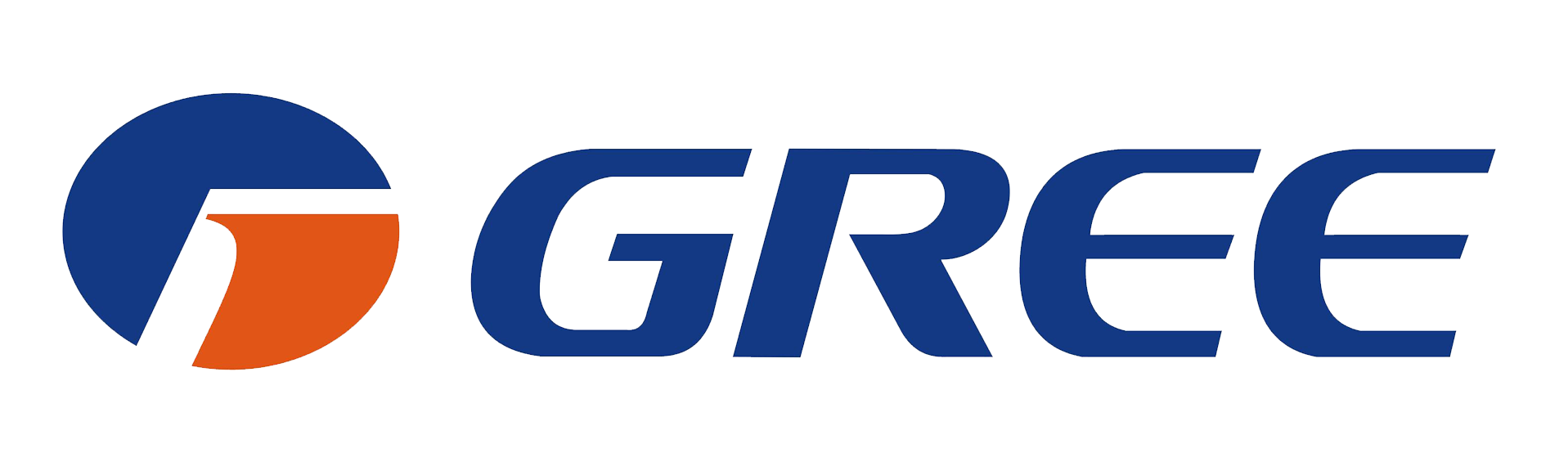 Gree logo: a blue circle with an orange curved element, followed by the word