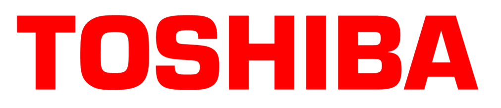 Toshiba logo in red text.