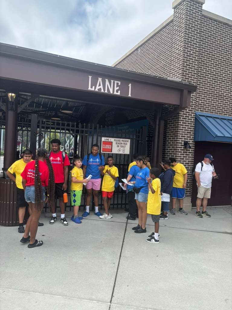 People at entrance 
