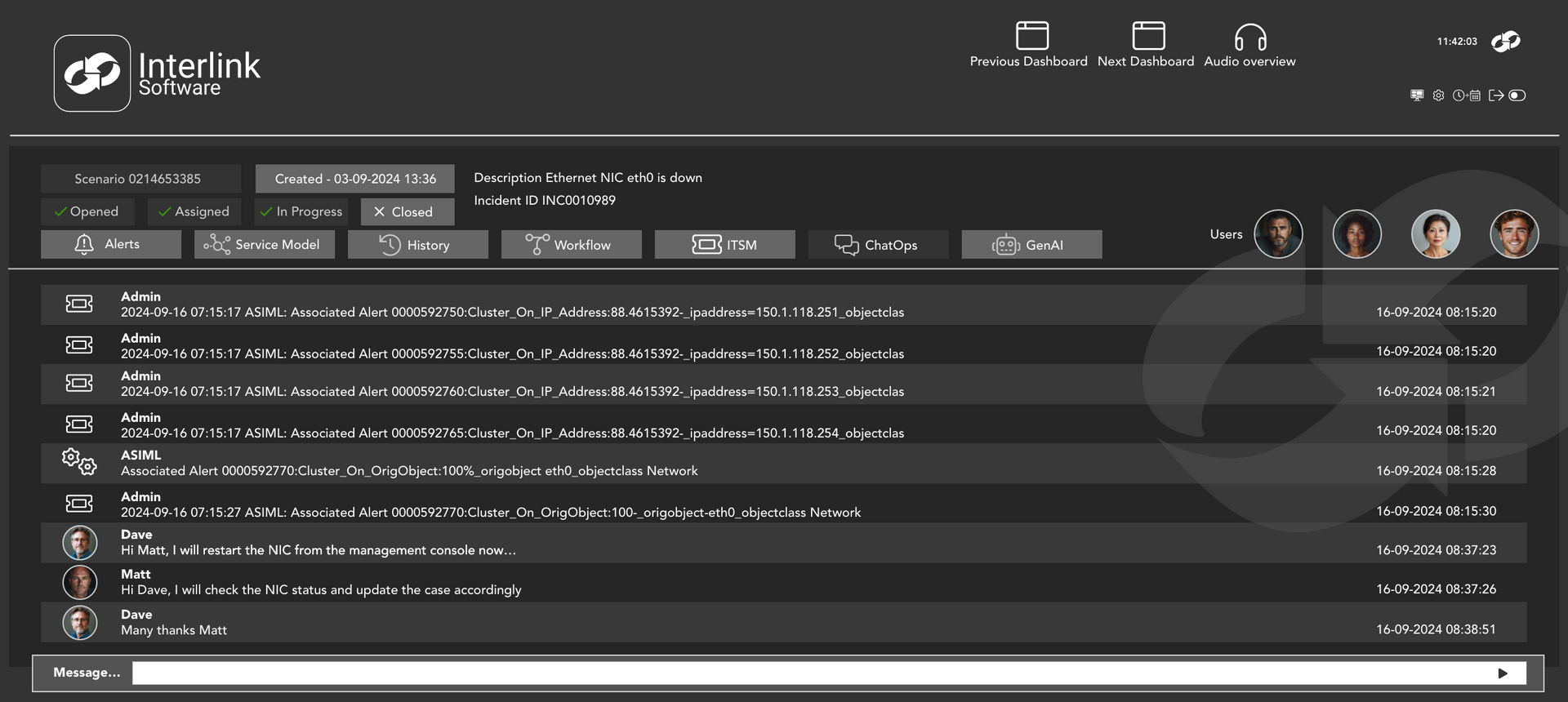 Interlink Software Dashboard | ChatOps View Interlink Software Dashboard | ChatOps View