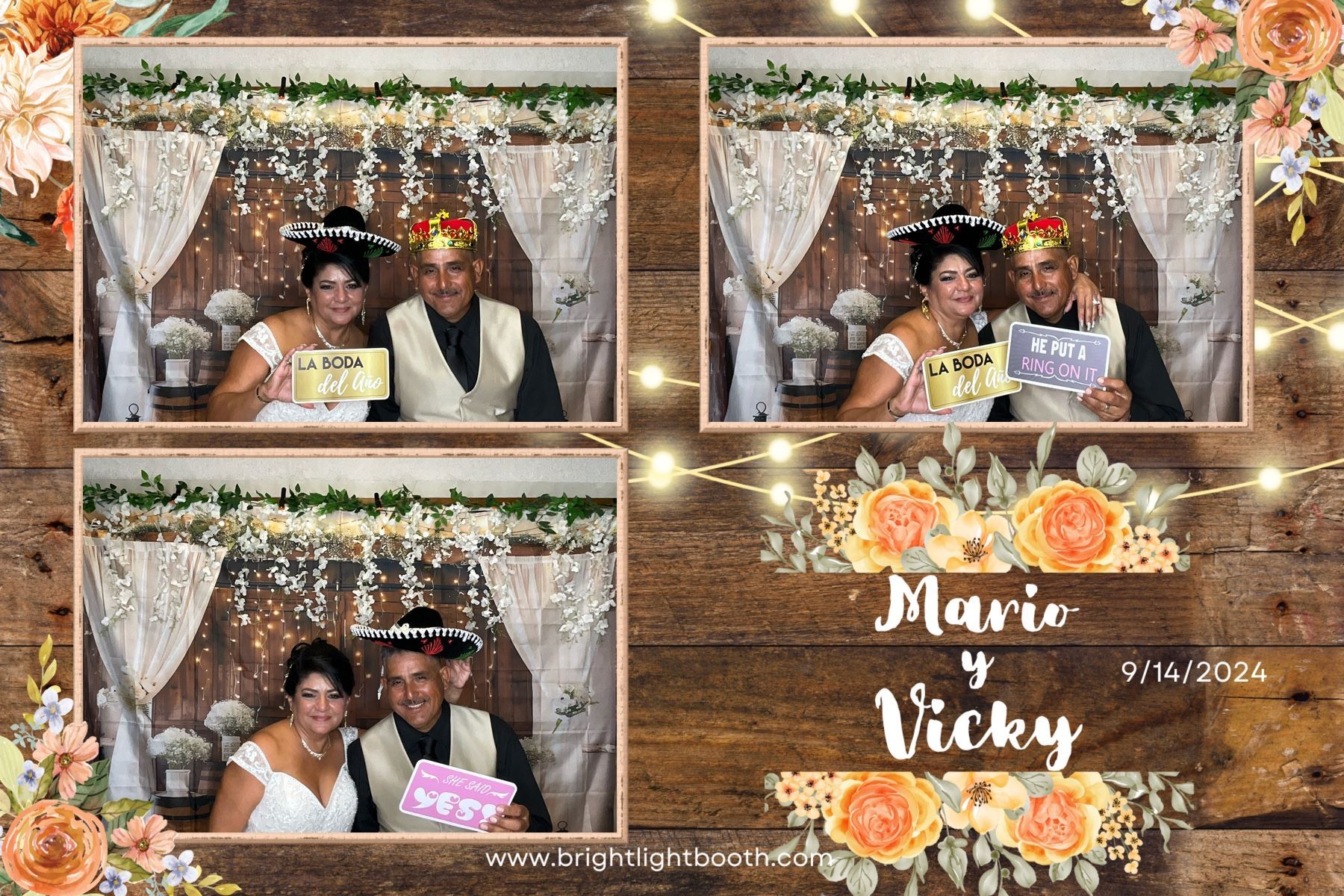 Bride and groom enjoying our Luxury Wedding Photo Booth at Gardena Moneta Masonic Lodge in Gardena, CA