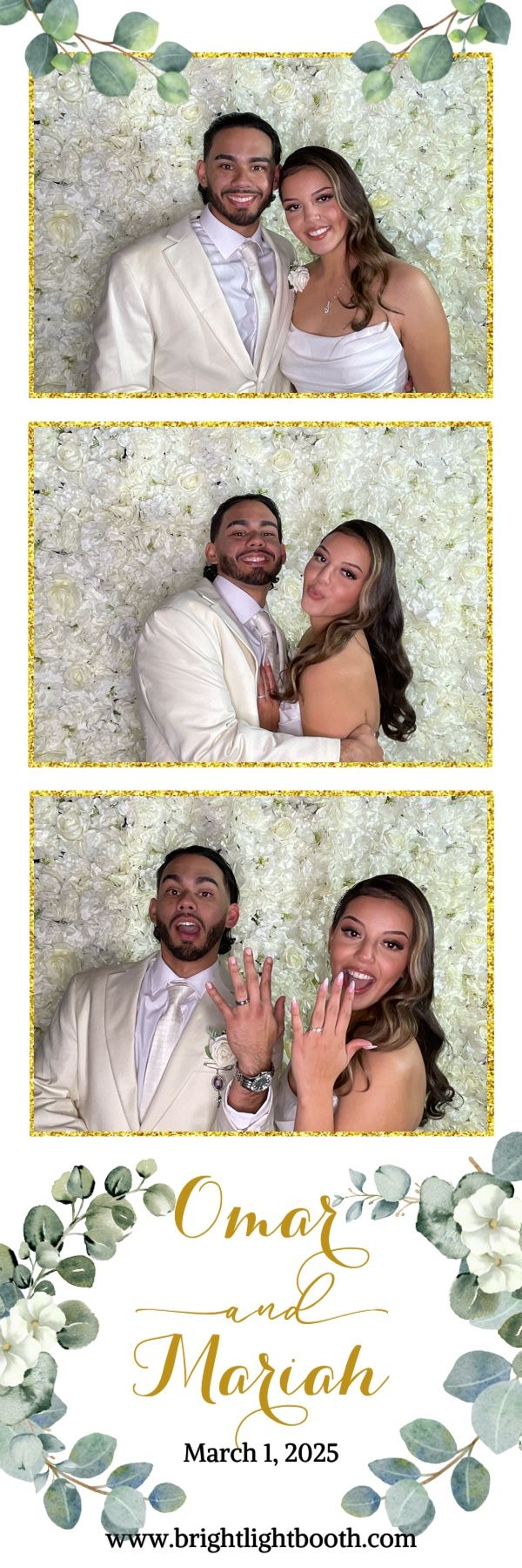Bride and groom wedding photo booth prints from Rancho Las Palmas in Perris, CA