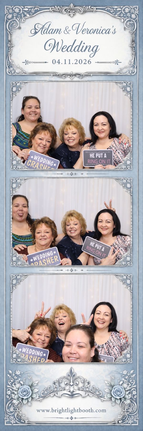 Wedding guests enjoying a photo booth in Moreno Valley
