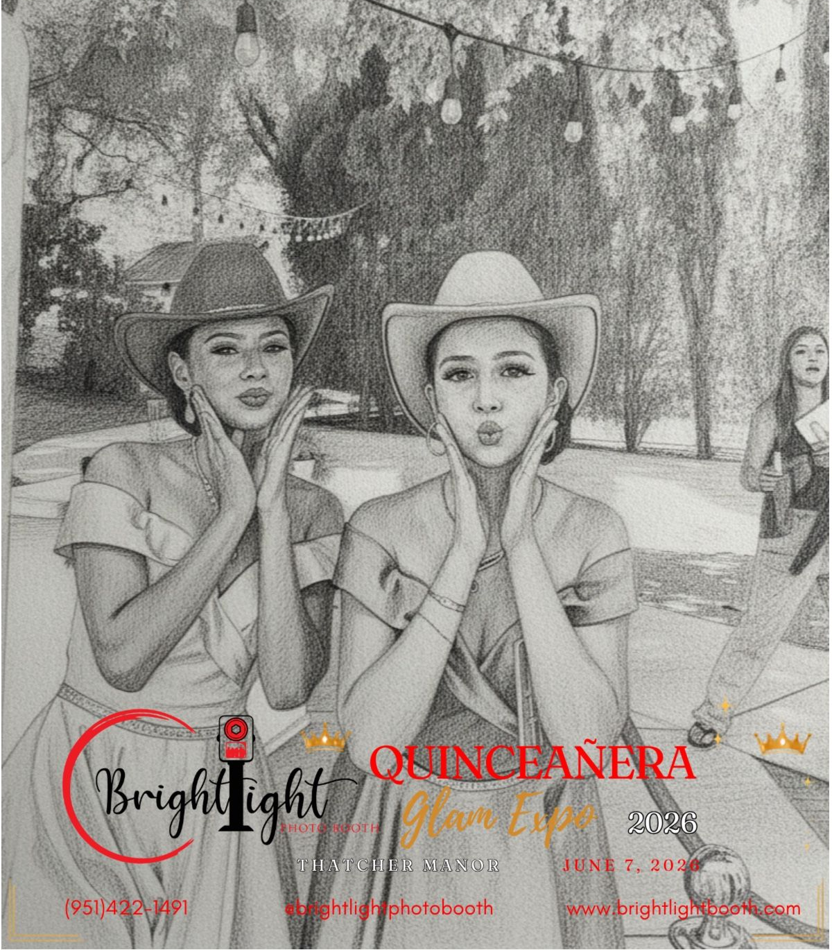 AI Portrait created at the Brightlight Photo Booth during the Quinceañera Glam Expo 2026