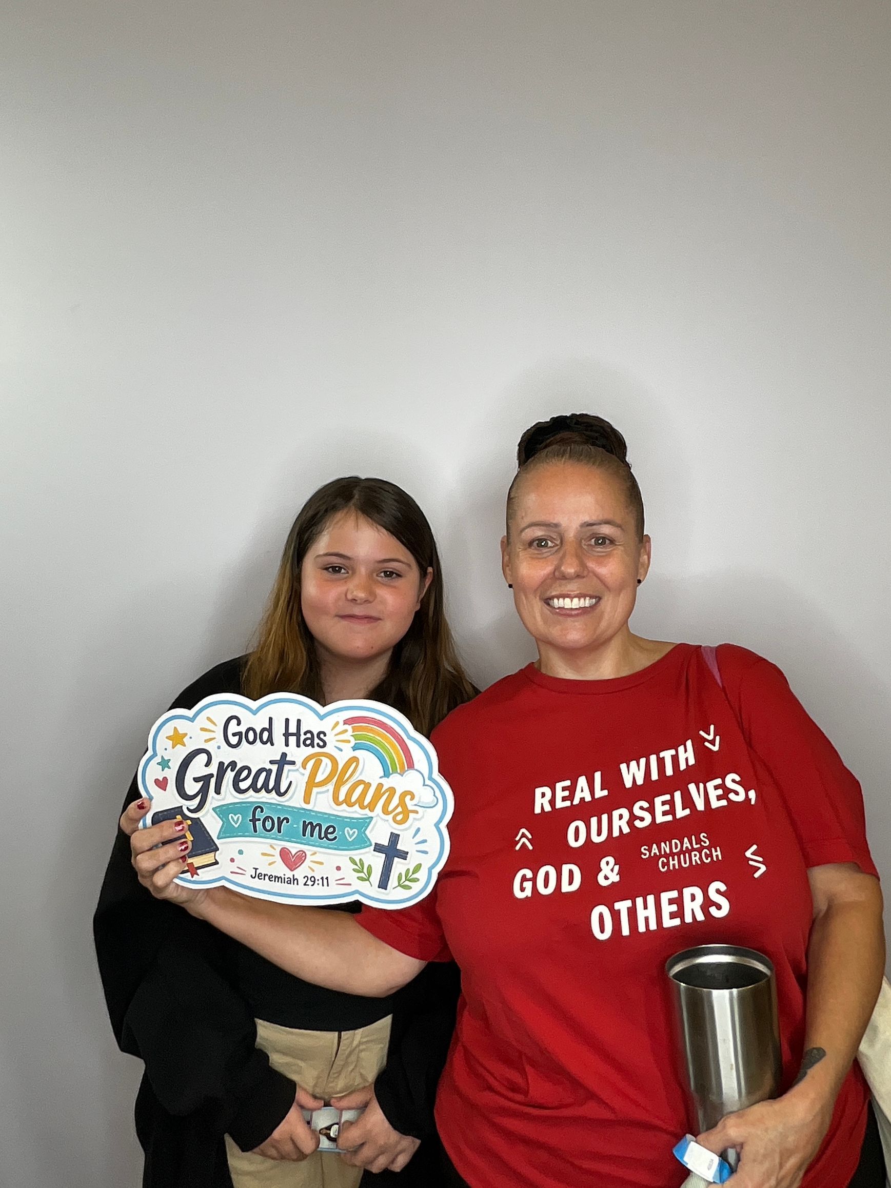 Guests enjoying the Back to School Bash photo booth at Sandals Church in Riverside, CA