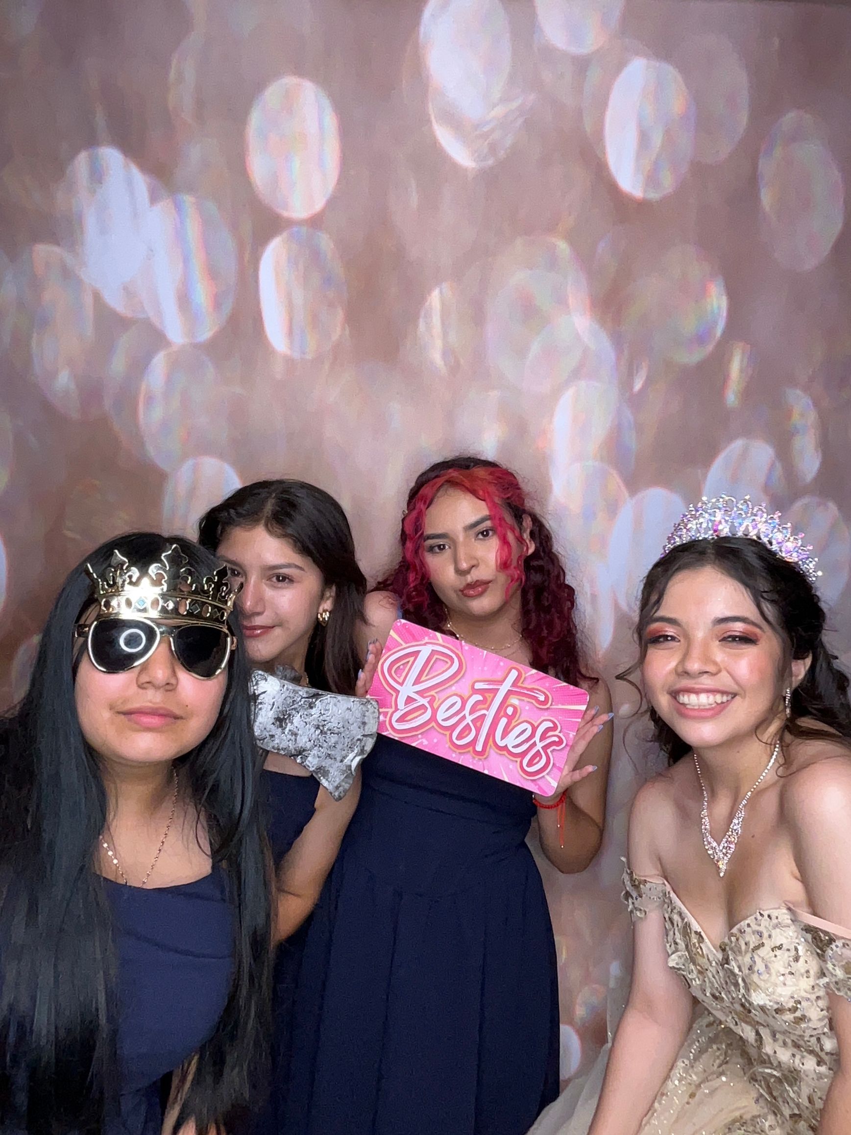 Sweet 16 guests enjoying a photo booth in Perris, CA