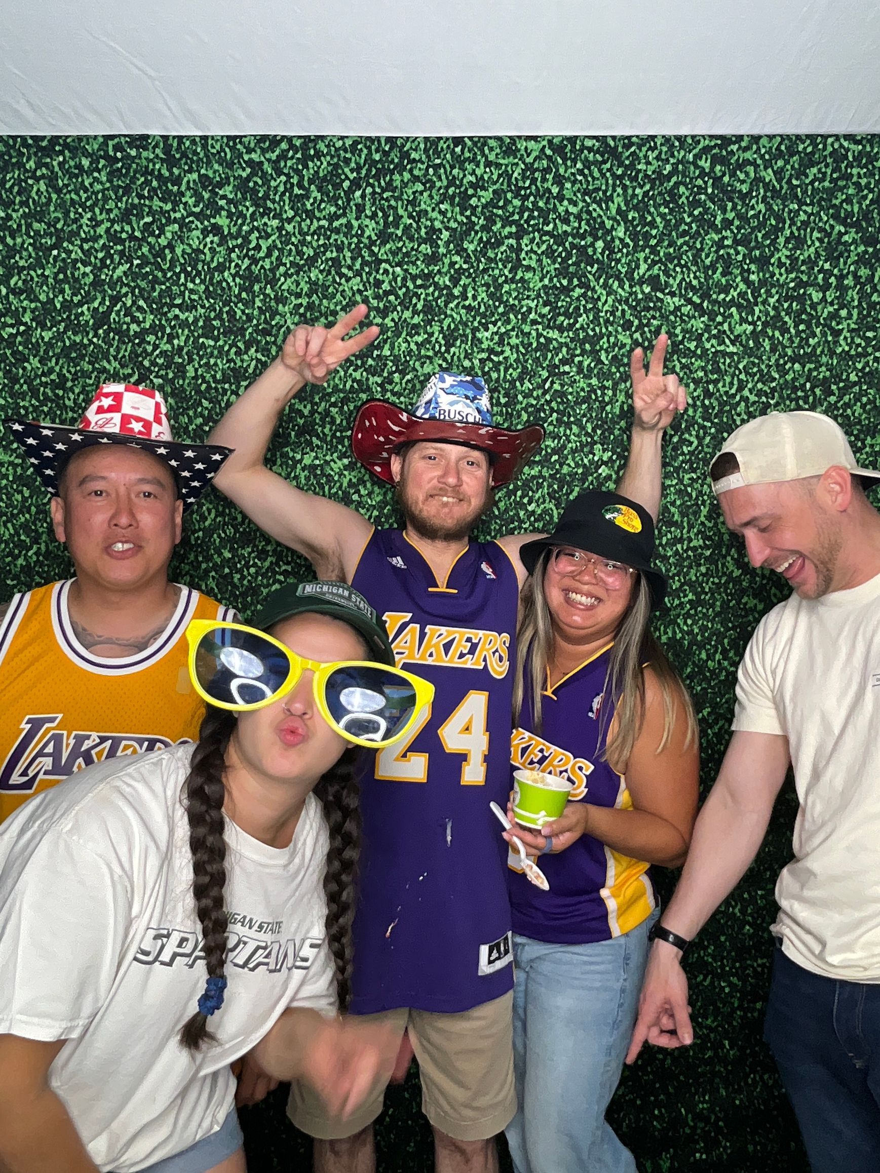 Guests enjoying the Beauchamp Family Reunion Photo Booth in Riverside, CA 