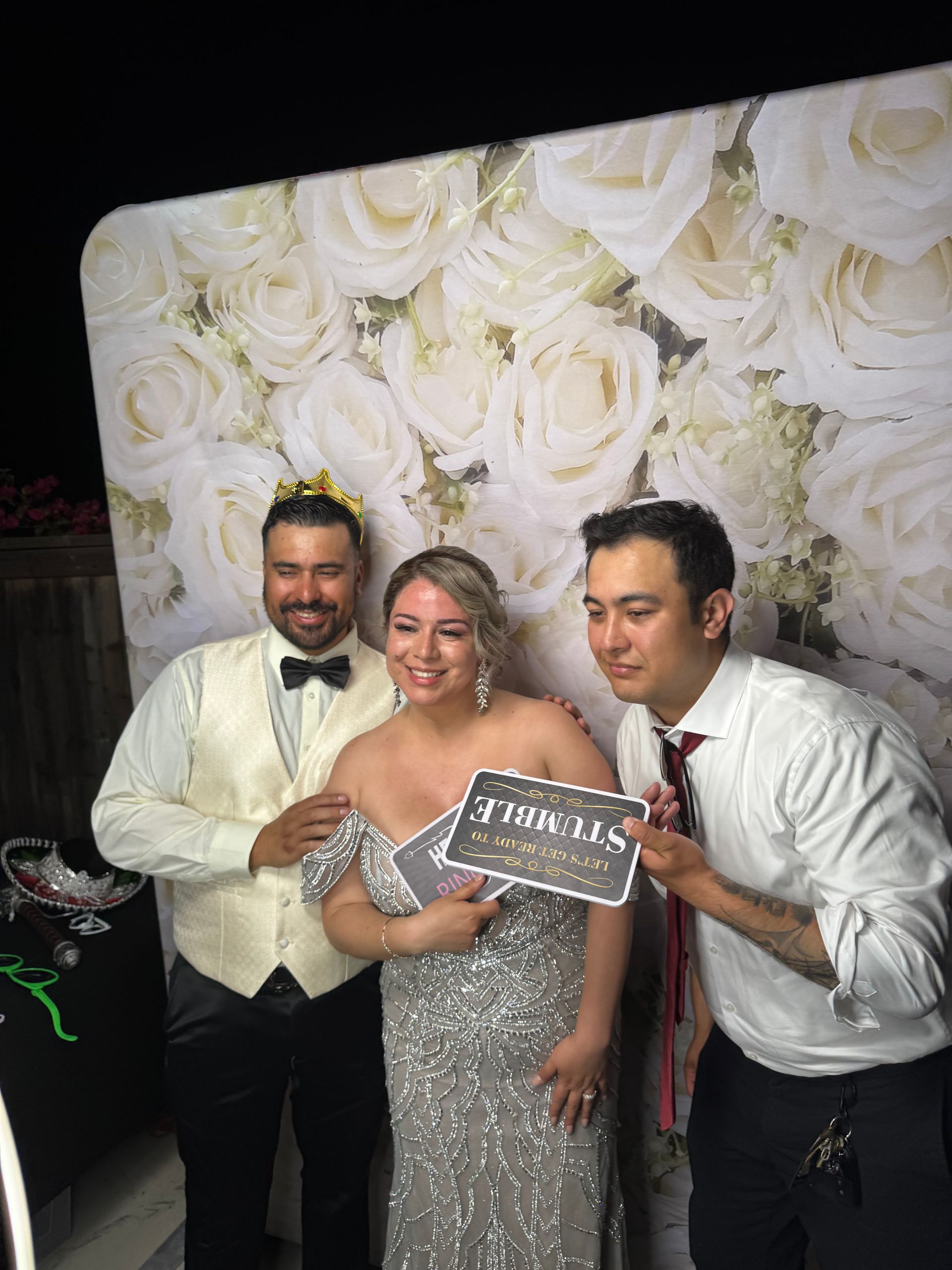 Luxury backyard wedding photo booth in Moreno Valley California