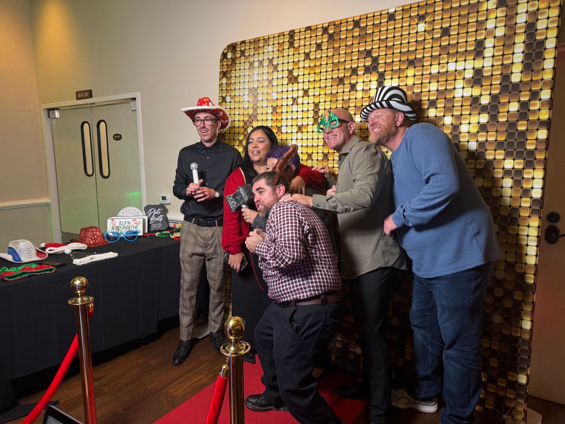 Guests enjoying a modern digital photo booth during a private celebration
