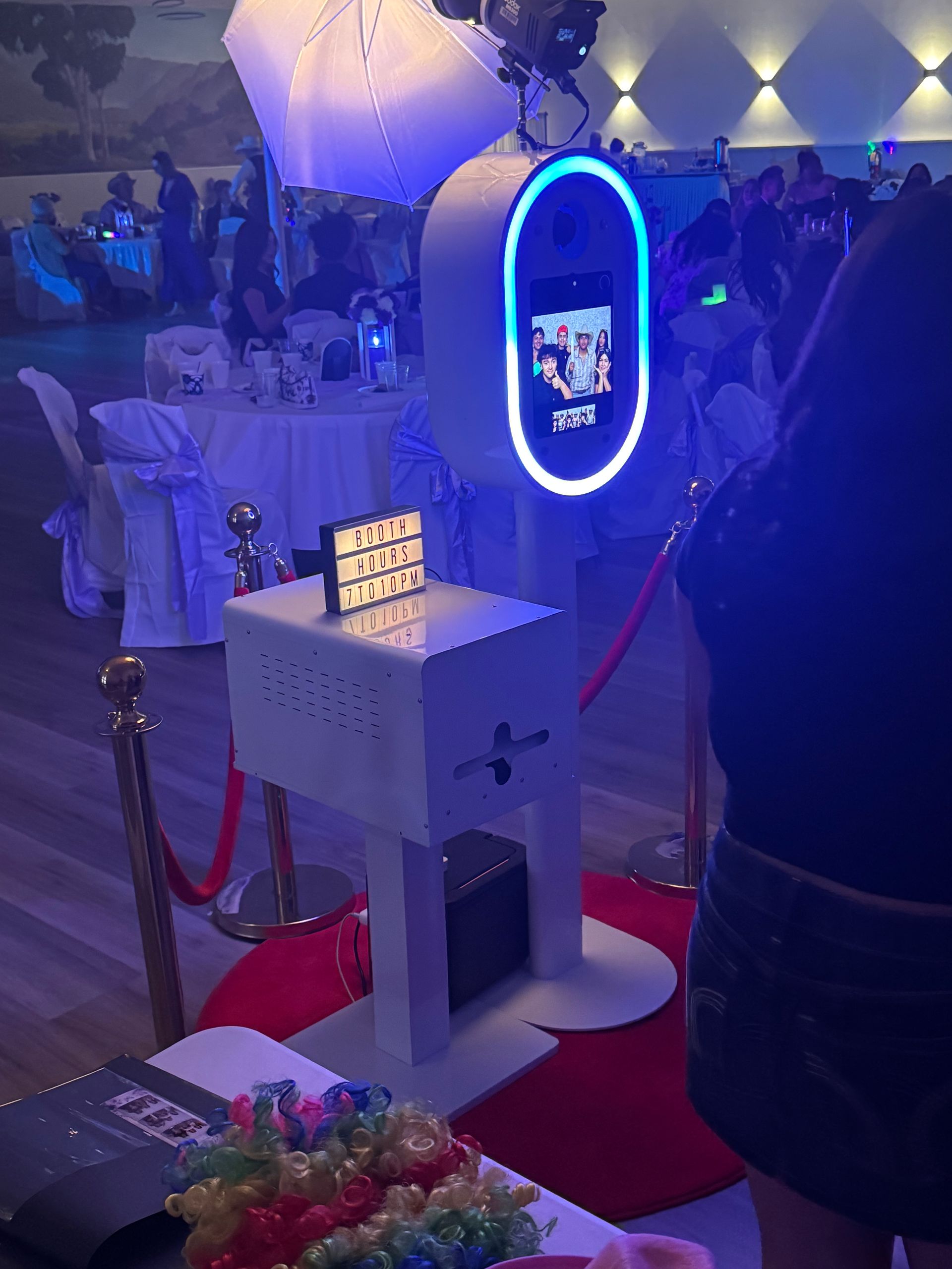 Luxury photo booth with instant prints and red carpet experience