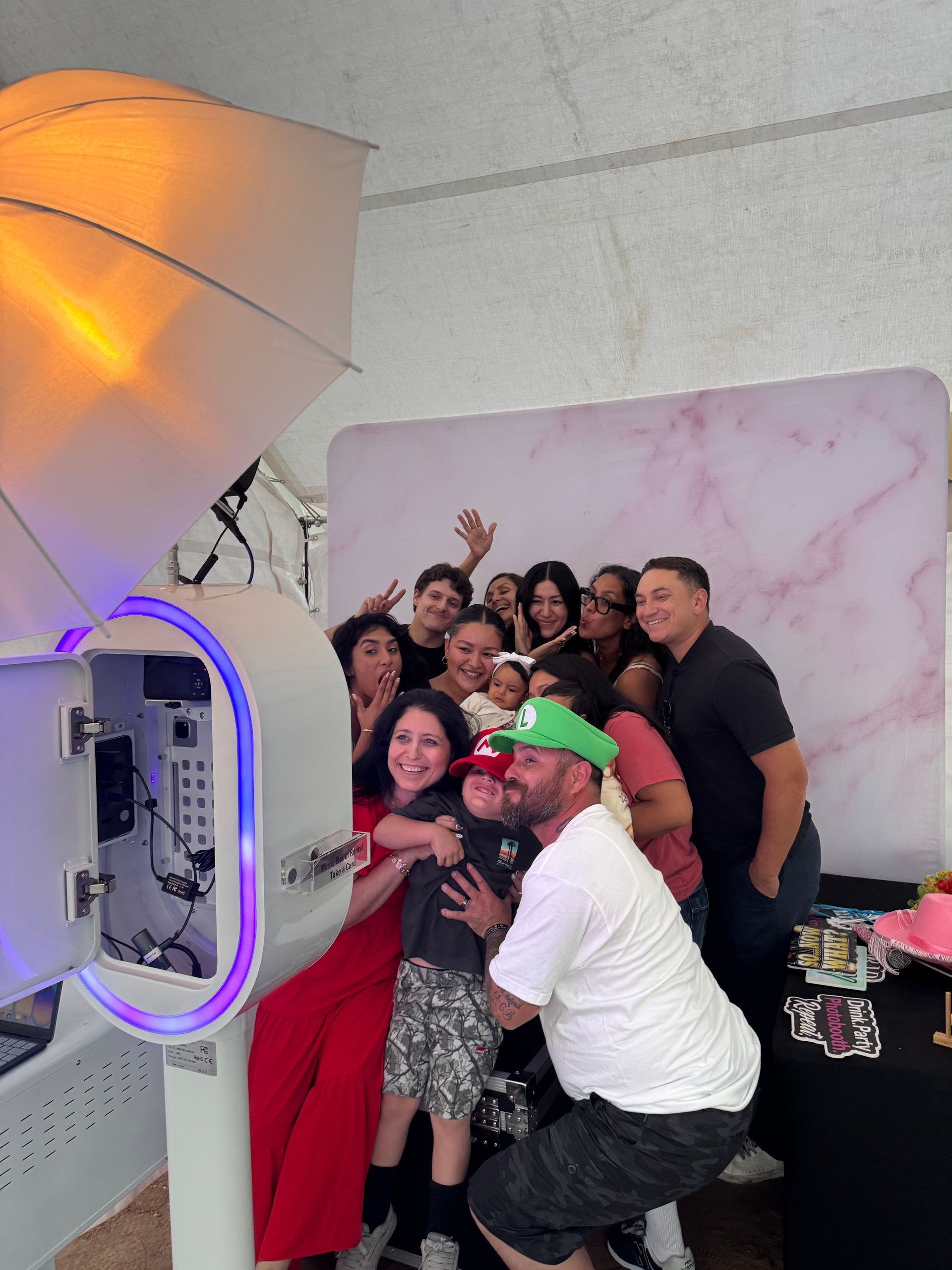 Luxury DSLR photo booth at a UC Riverside graduation party in a backyard celebration in Jurupa Valley, California