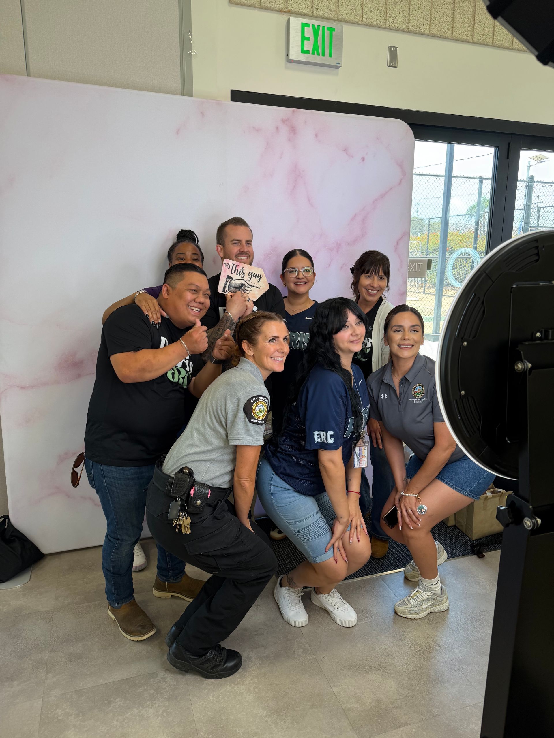 City of Perris employees enjoying the Brightlight Photo Booth experience at an employee appreciation event in Perris, CA