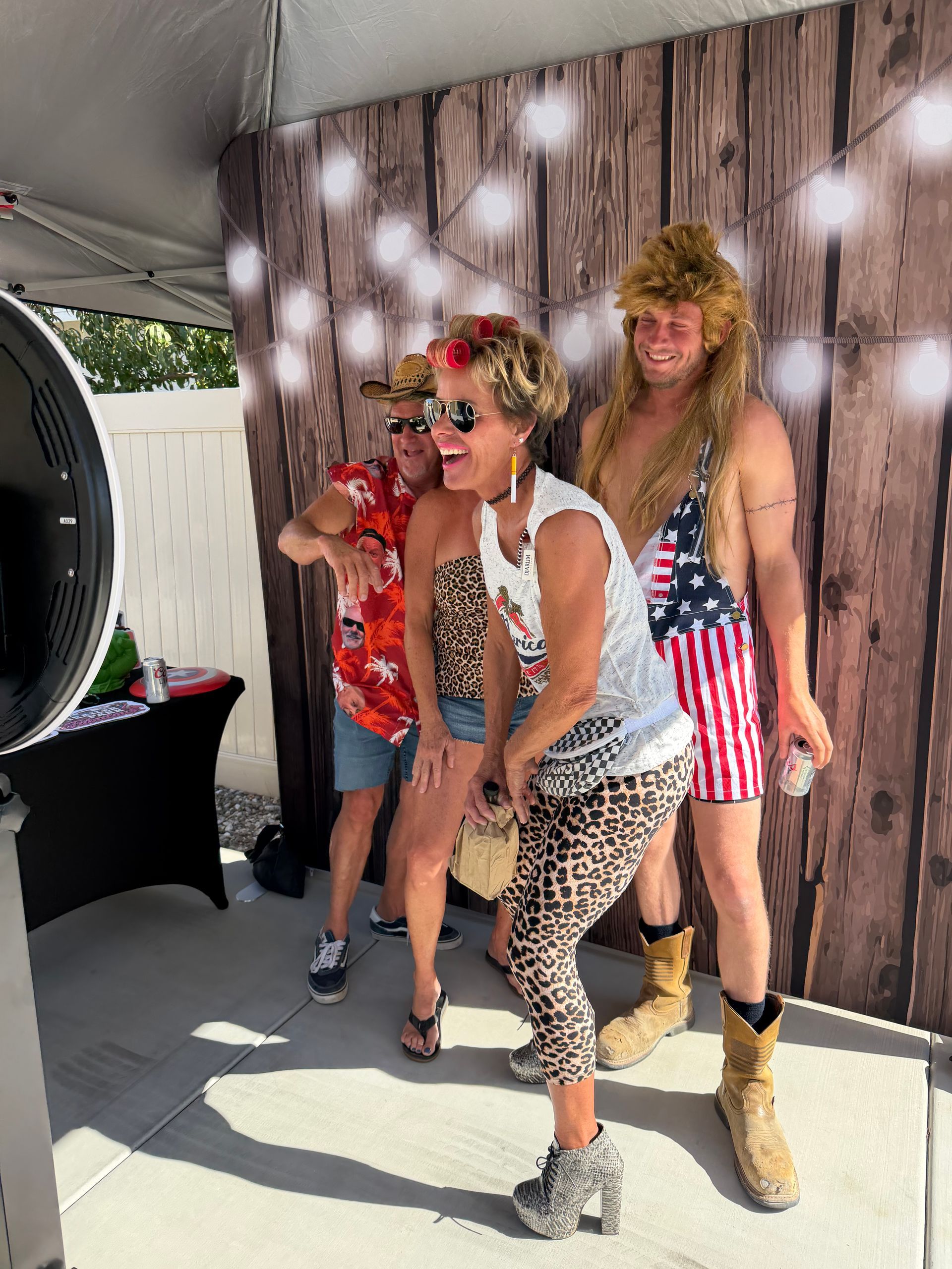 Guests enjoying Rich’s 60th birthday photo booth in Menifee, CA