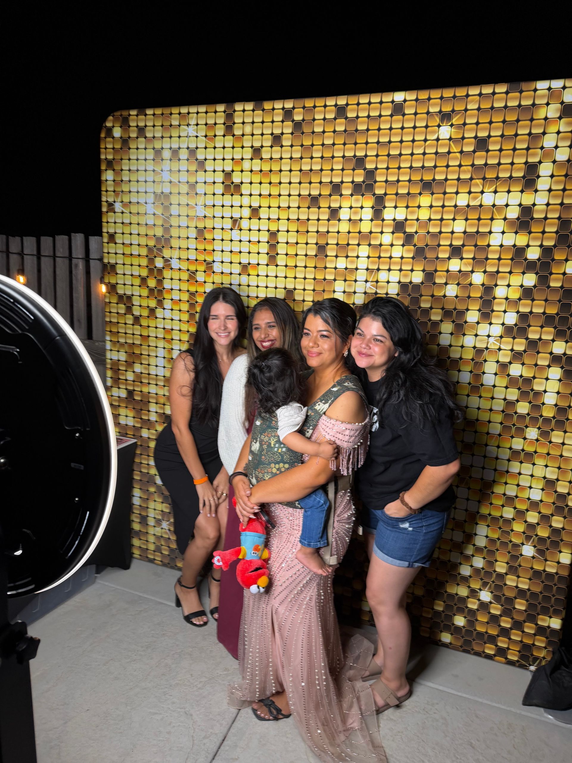 Family and friends enjoying the Luxe Prints Photo Booth at Isabella’s Quinceañera in Perris, CA