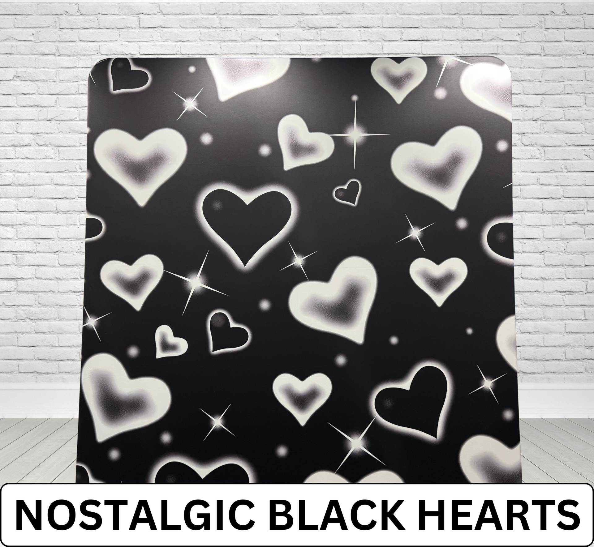 black hearts photo booth backdrop